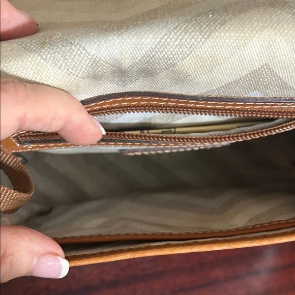 Dooney & Bourke Light Blue and Tan Crossbody Bag - Picture 4 of 7